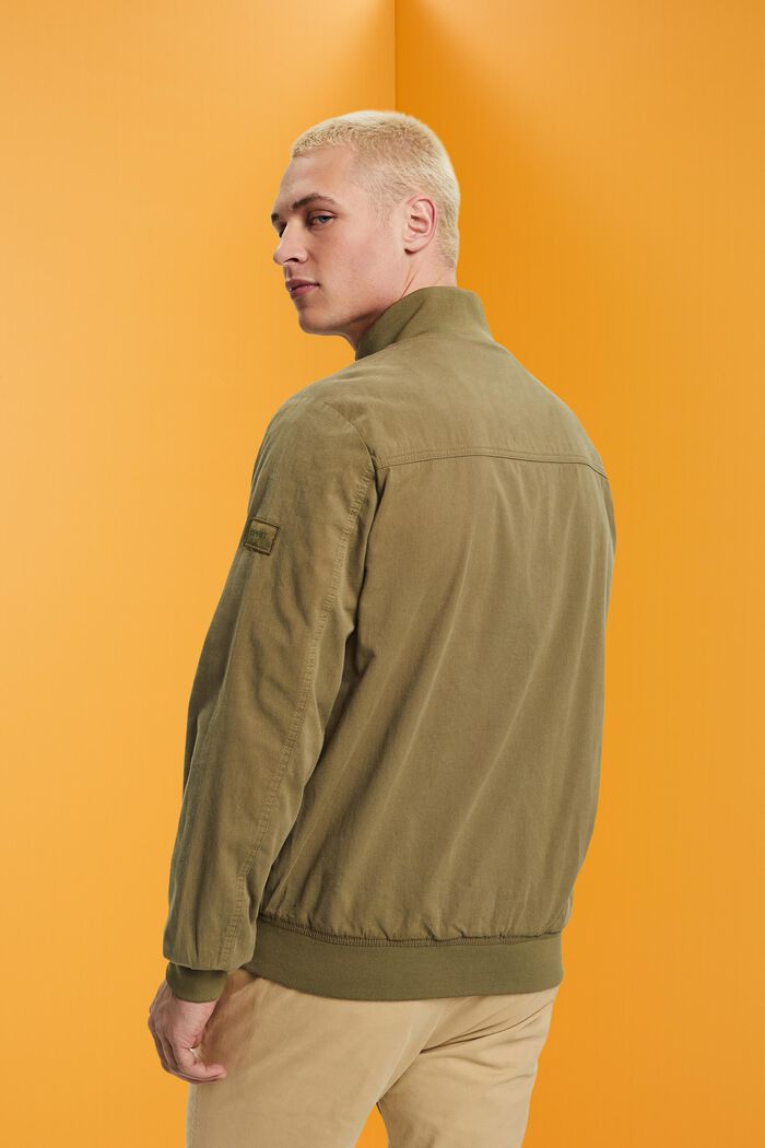 Bomber jacket with stand-up collar, LIGHT KHAKI, detail image number 3