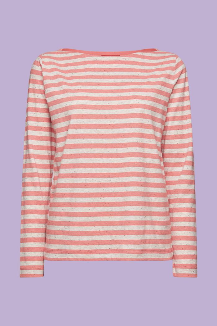 Striped Jersey Long Sleeve Top, PINK, detail image number 6