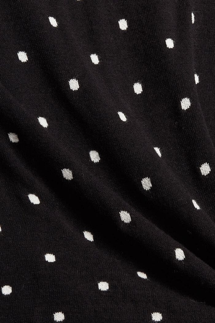 Polka dot jumper with LENZING™ ECOVERO™, BLACK, detail image number 4