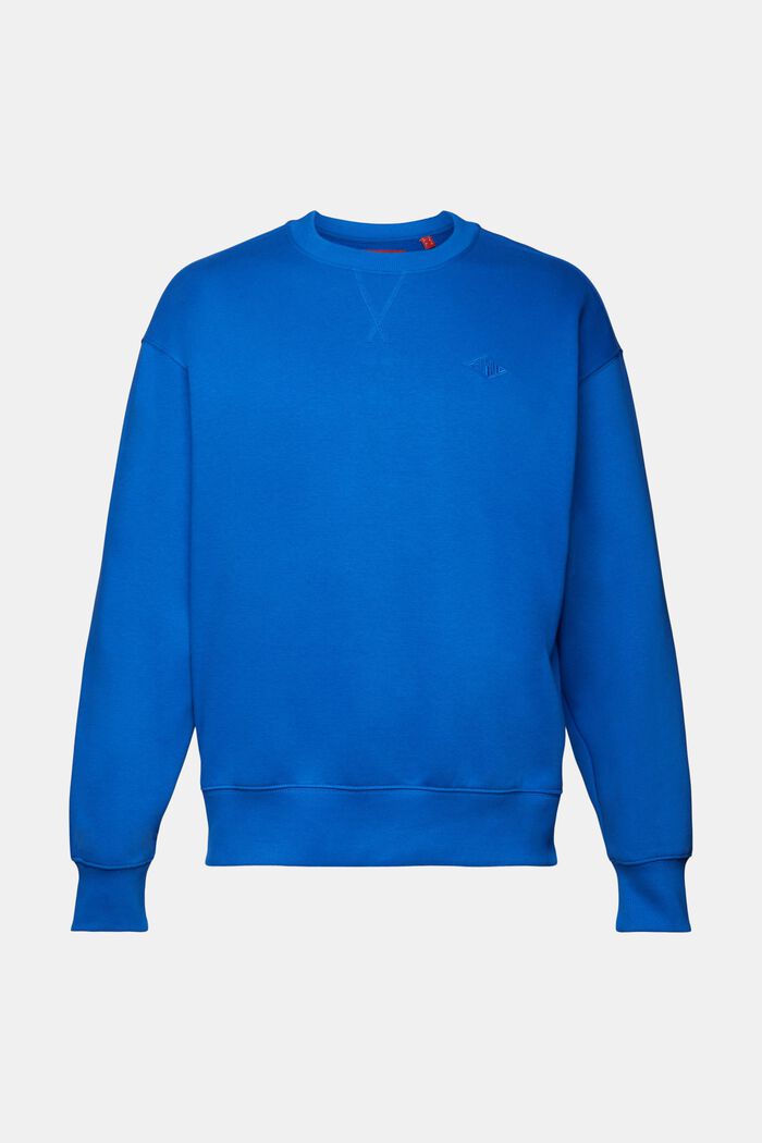 Sweatshirt with logo stitching, BRIGHT BLUE, detail image number 6