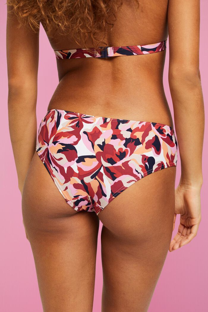 Hipster-style bikini bottoms with floral print, DARK RED, detail image number 2