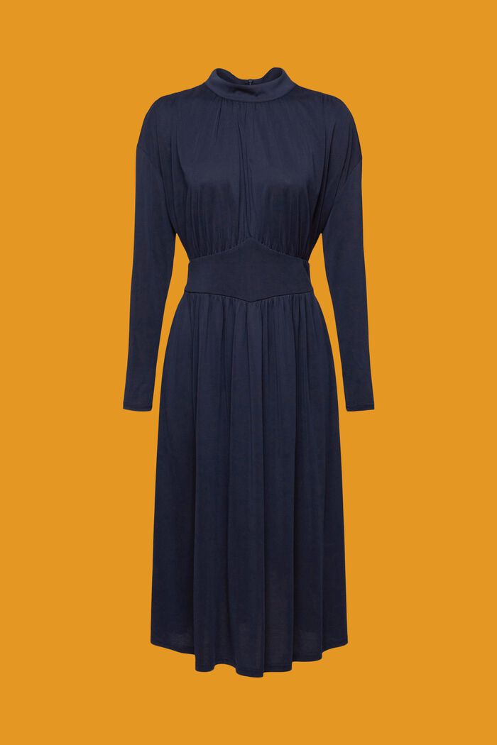 Draped midi dress, NAVY, detail image number 5