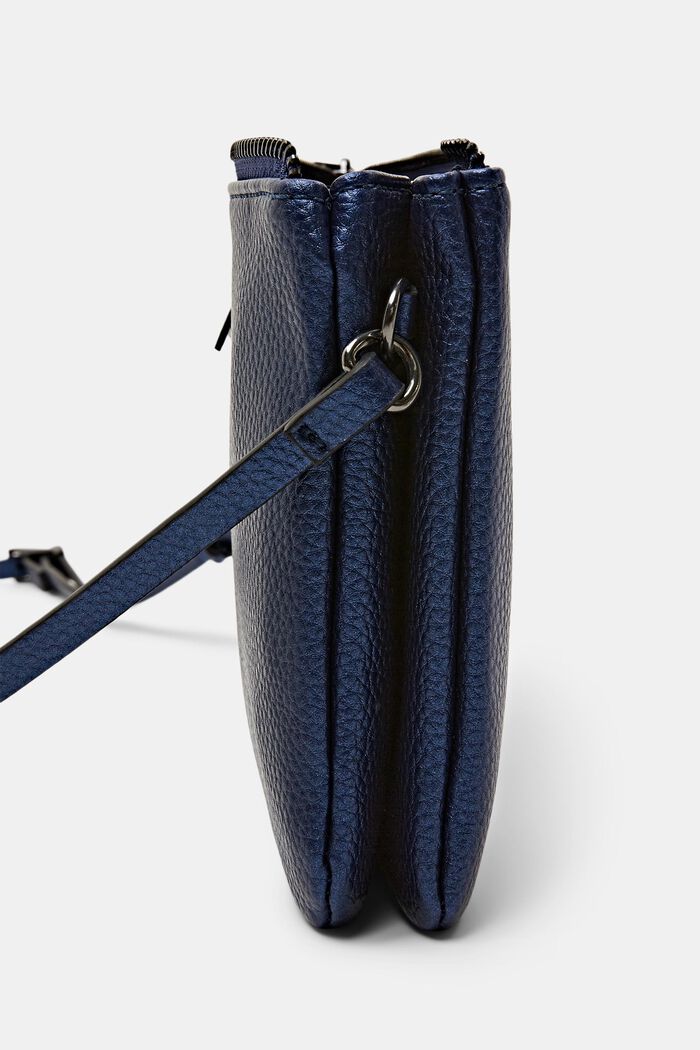 Faux Leather Shoulder Bag, DARK BLUE, detail image number 1