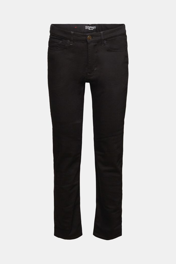 Mid-Rise Straight Jeans, BLACK RINSE, detail image number 6