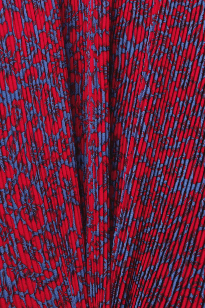 Patterned pleated dress, BLUE, detail image number 4