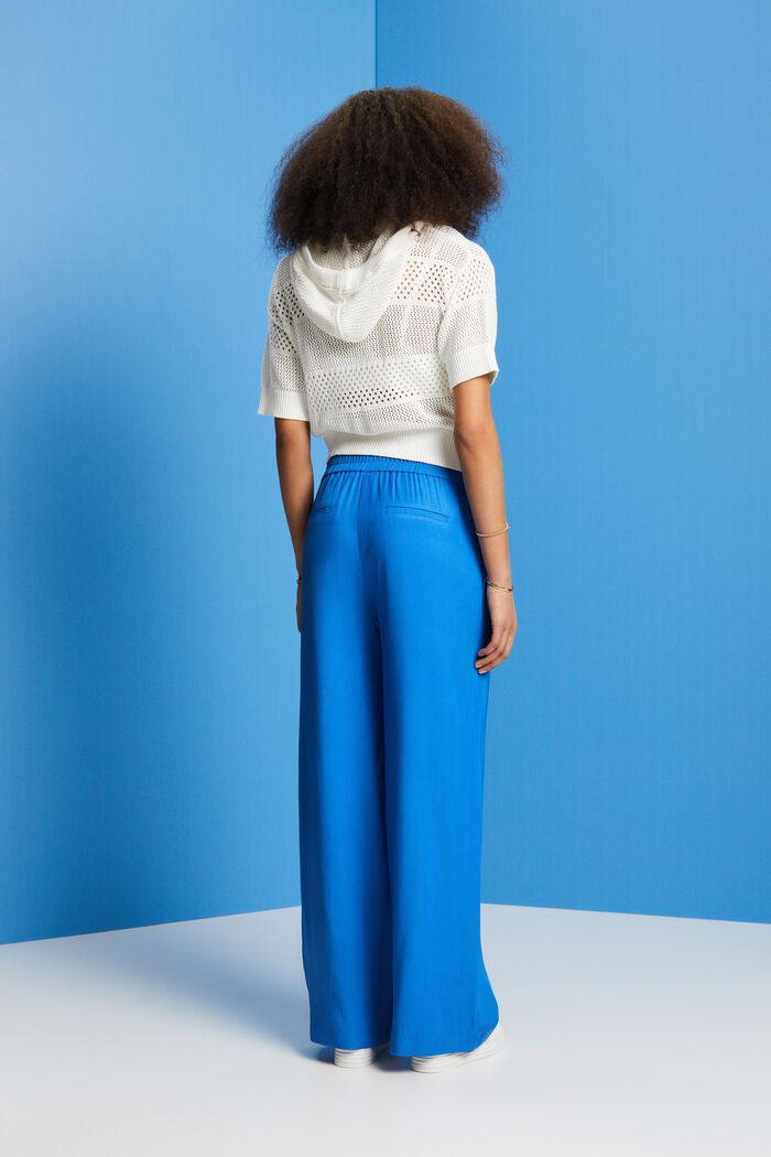 Wide leg trousers, LENZING™ ECOVERO™, BRIGHT BLUE, detail image number 3