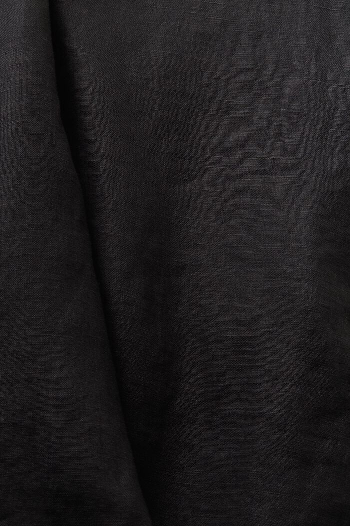 Linen Cuffed Shorts, BLACK, detail image number 5