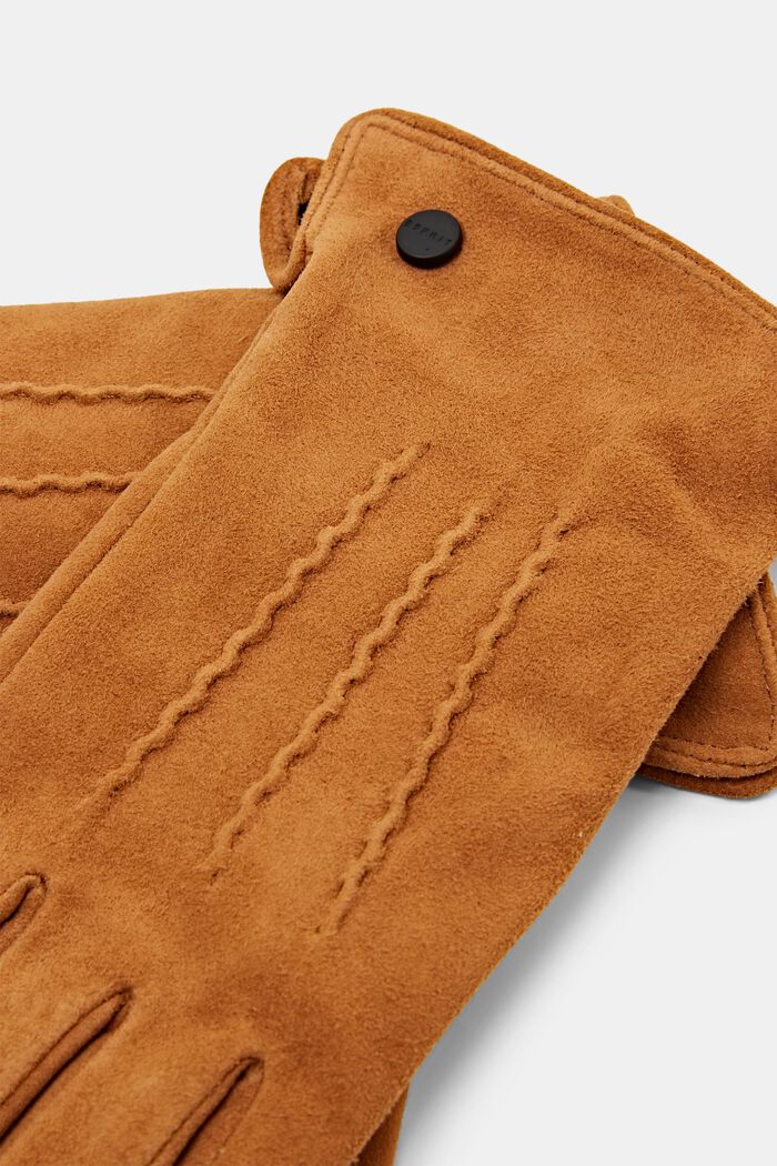 Suede Touchscreen Gloves, CARAMEL, detail image number 1