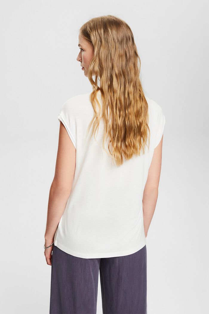 Glitter print T-shirt, LENZING™ ECOVERO™, OFF WHITE, detail image number 3