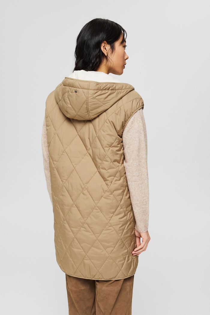 Recycled: Quilted body warmer with padding, KHAKI GREEN, detail image number 2