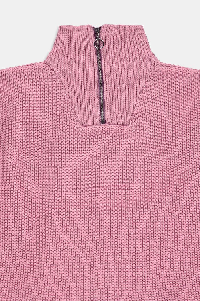 Knitted jumper with a zip collar, MAUVE, detail image number 2