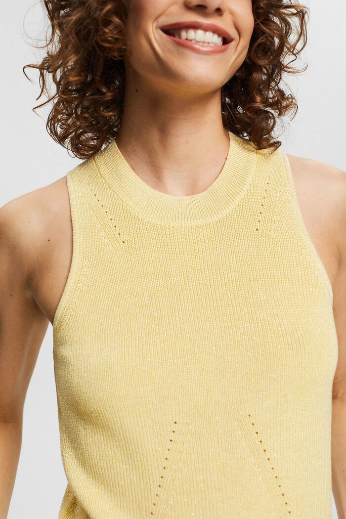 Containing TENCEL™: knitted top with a glitter effect, SUNFLOWER YELLOW, detail image number 2