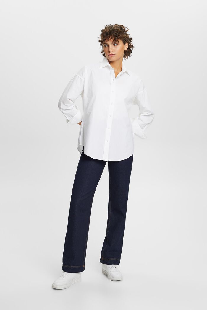 Oversized Shirt Blouse, WHITE, detail image number 4
