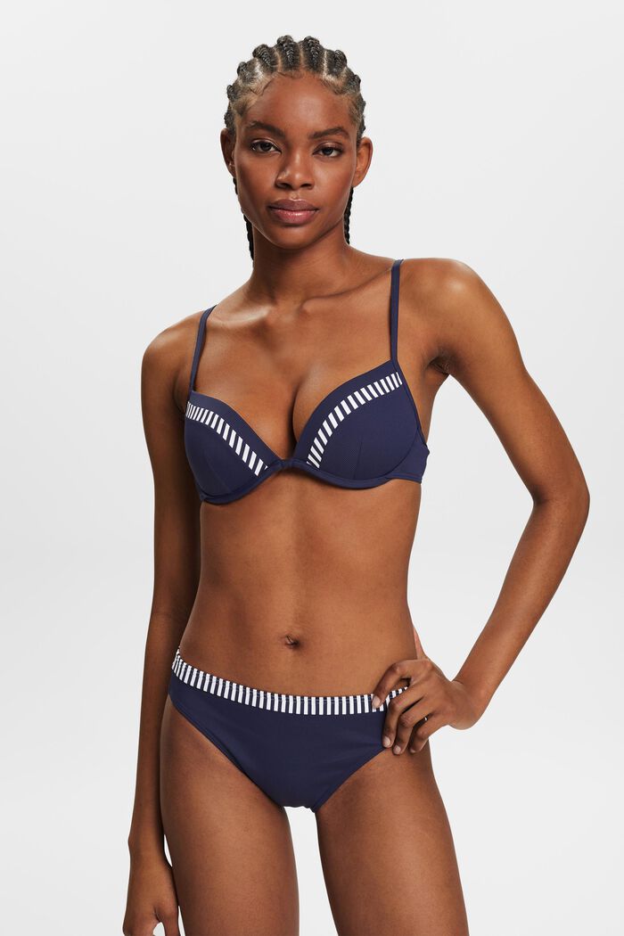 Padded Underwire Bikini Top, NAVY, detail image number 0