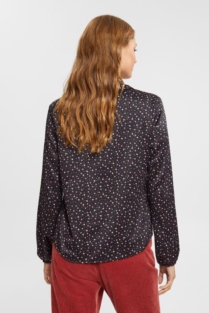 Structured satin blouse, BLACK, detail image number 3