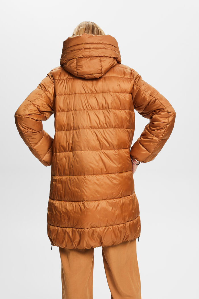 Recycled: puffer coat with a hood, CARAMEL, detail image number 3
