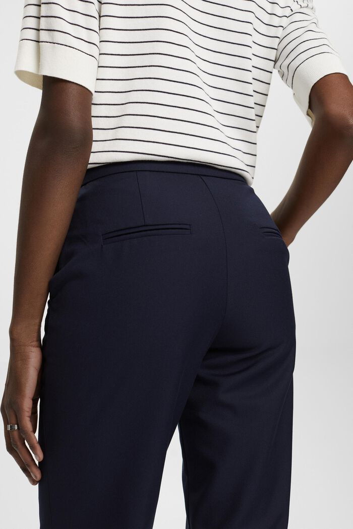 High-rise wide leg trousers, NAVY, detail image number 4
