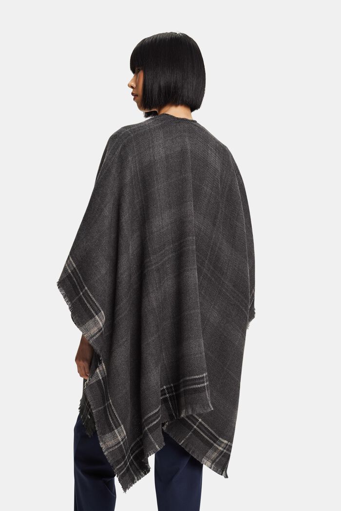 Open-Front Reversible Poncho, DARK GREY, detail image number 2