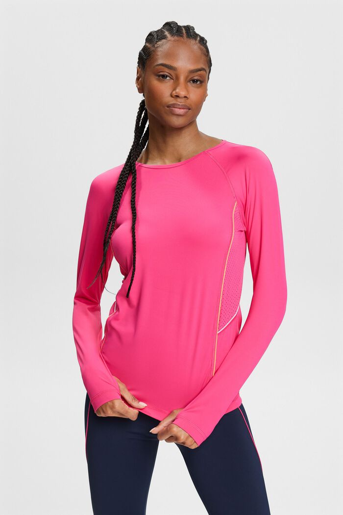 Active Long-Sleeve T-Shirt, PINK FUCHSIA, detail image number 4