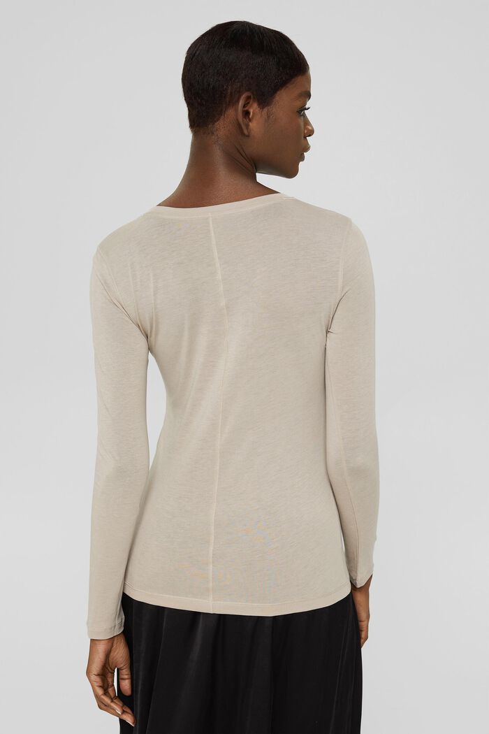 Long sleeve top with TENCEL™, LIGHT TAUPE, detail image number 3