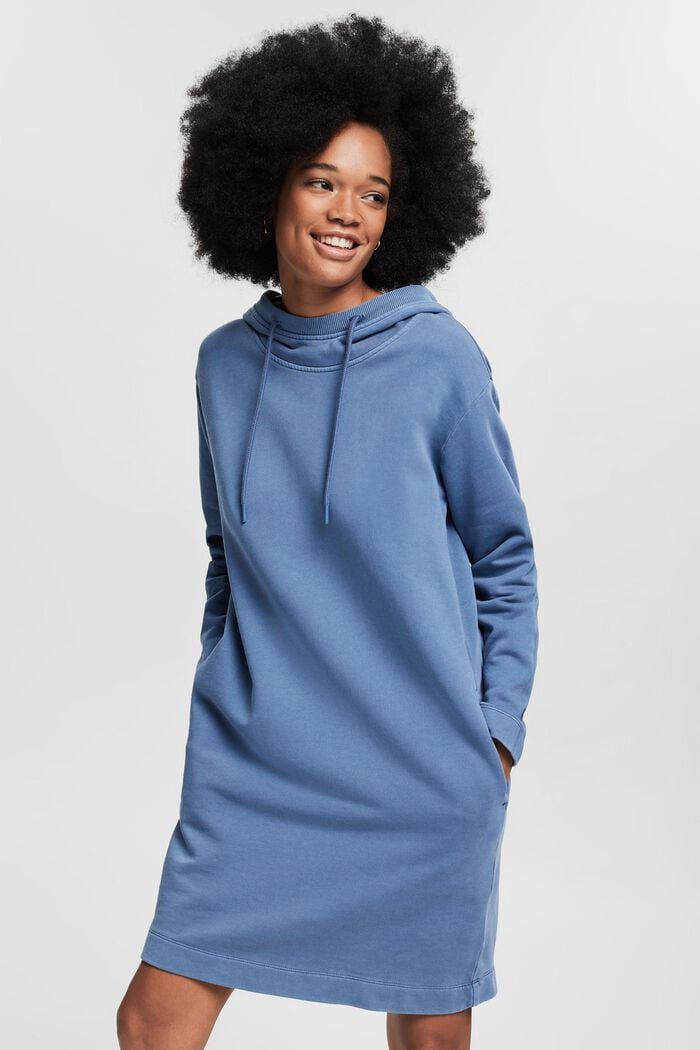 Hooded sweatshirt dress, BLUE LAVENDER, detail image number 0