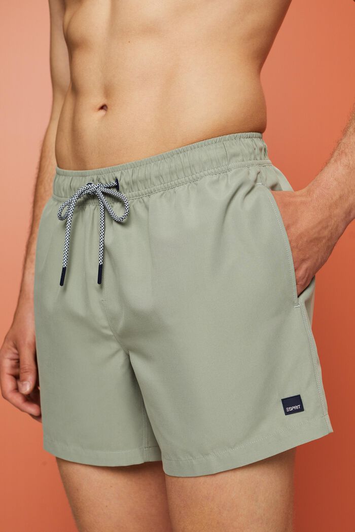 Solid swimming shorts, EMERALD GREEN, detail image number 1