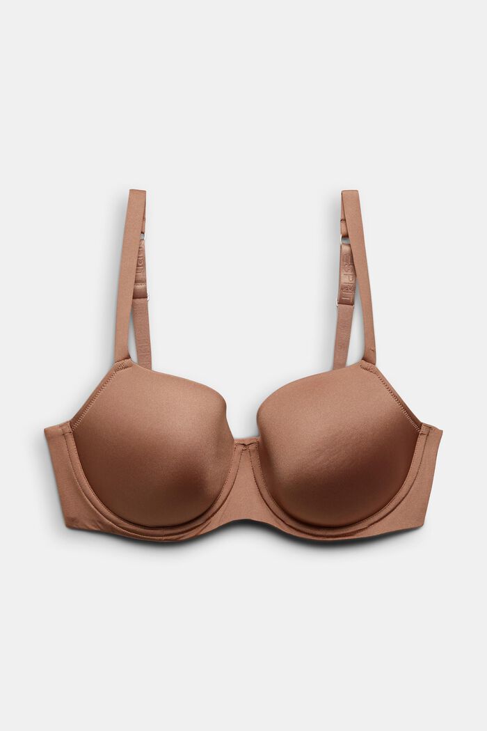Padded underwire bra for larger cup sizes made of recycled material, SKIN BEIGE, detail image number 0