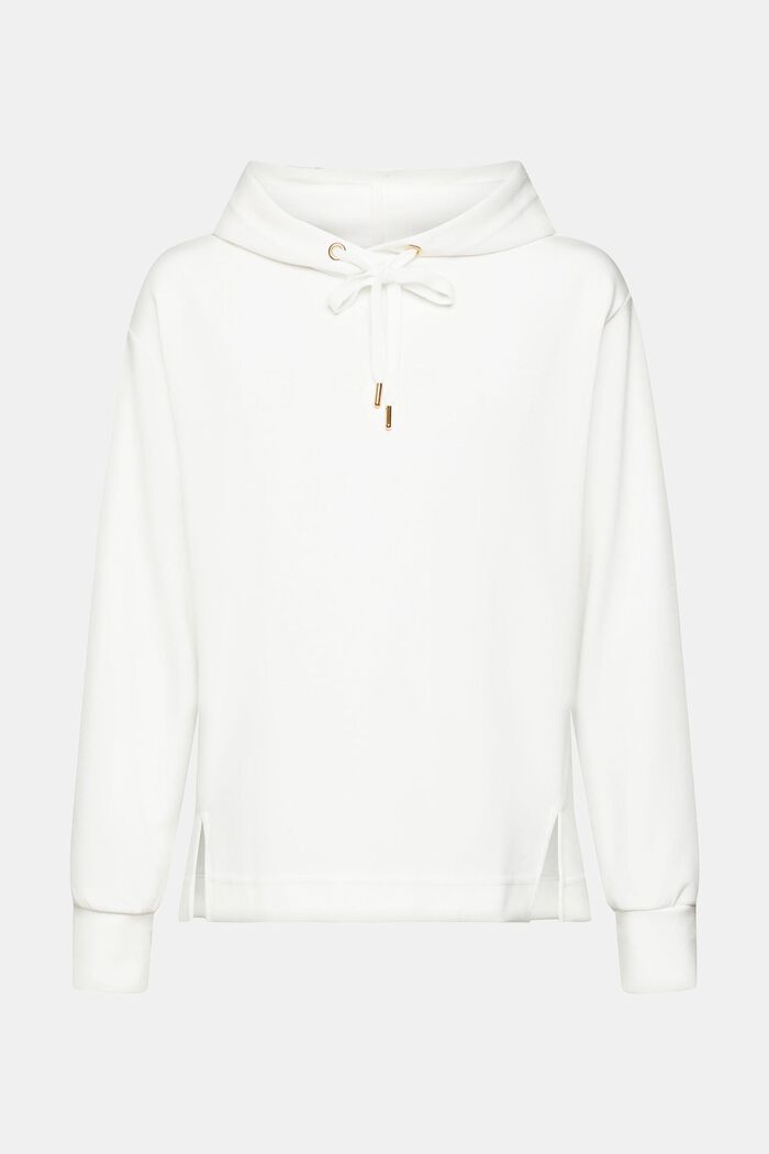 Logo print hoodie, OFF WHITE, overview