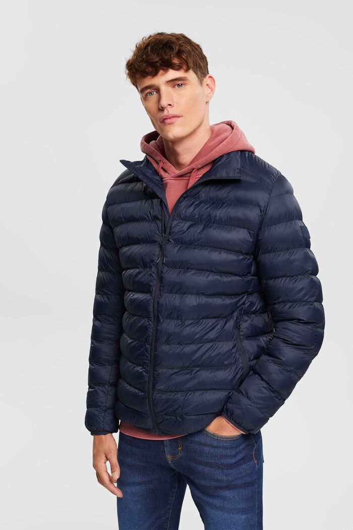 Quilted jacket with high neck, NAVY, detail image number 0
