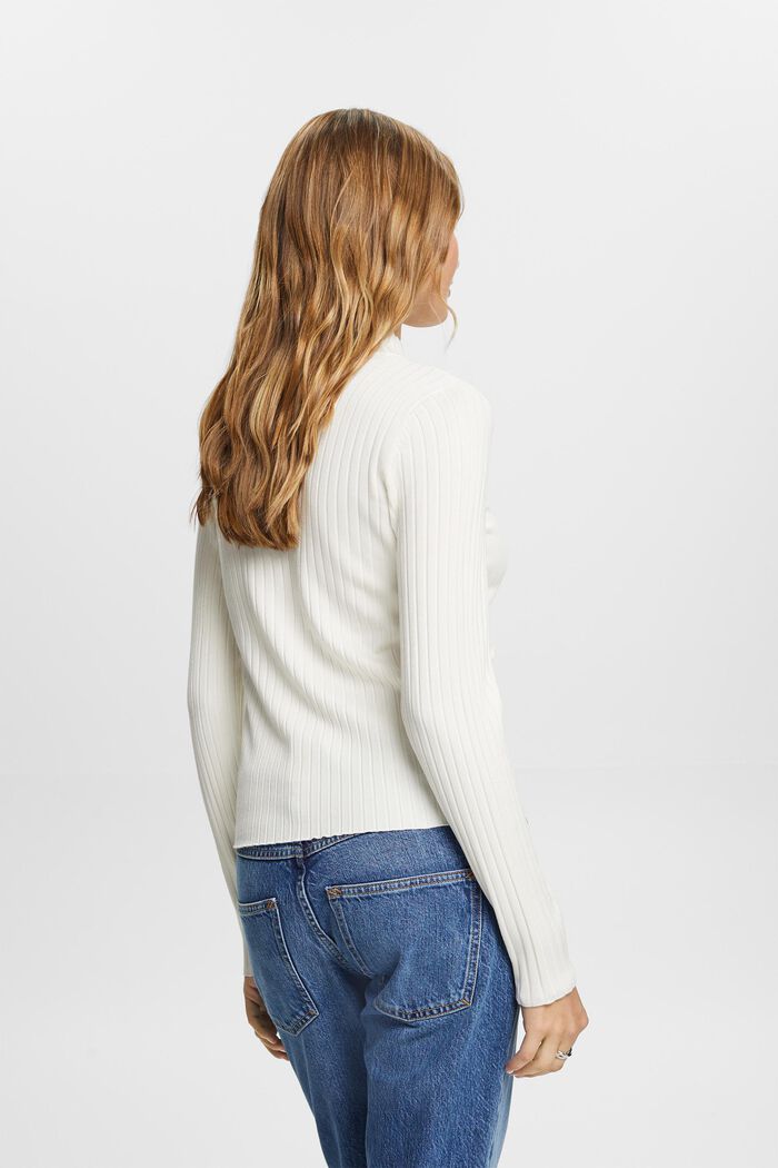 Striped rib-knit jumper, OFF WHITE, detail image number 3