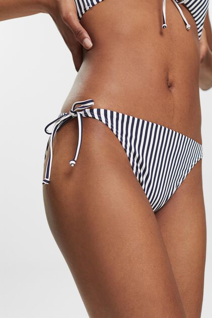 Striped Side-Tie Bikini Bottoms