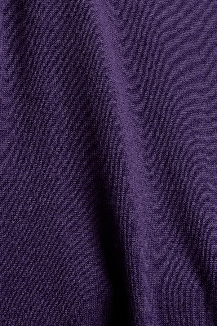 Basic knitted dress in an organic cotton blend, DARK PURPLE, detail image number 1