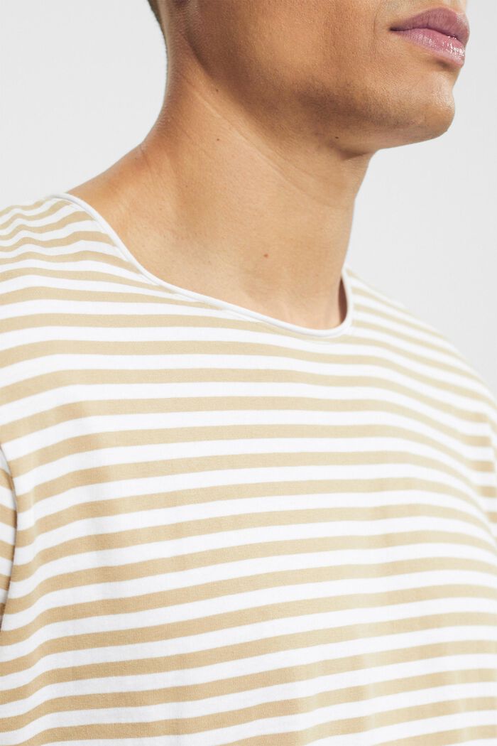 Striped jersey t-shirt, BEIGE, detail image number 0