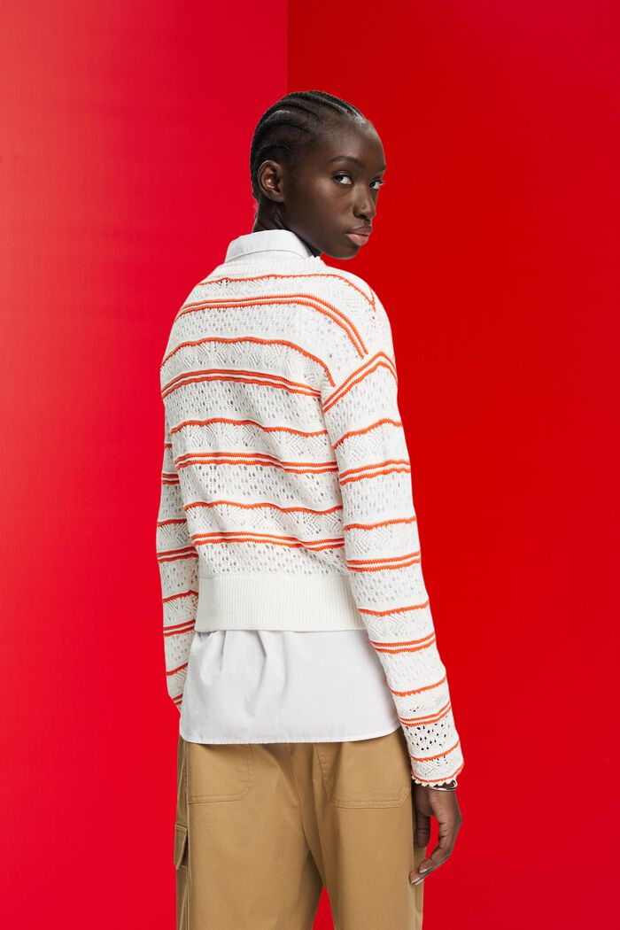 Structured sustainable cotton jumper, NEW OFF WHITE, detail image number 3