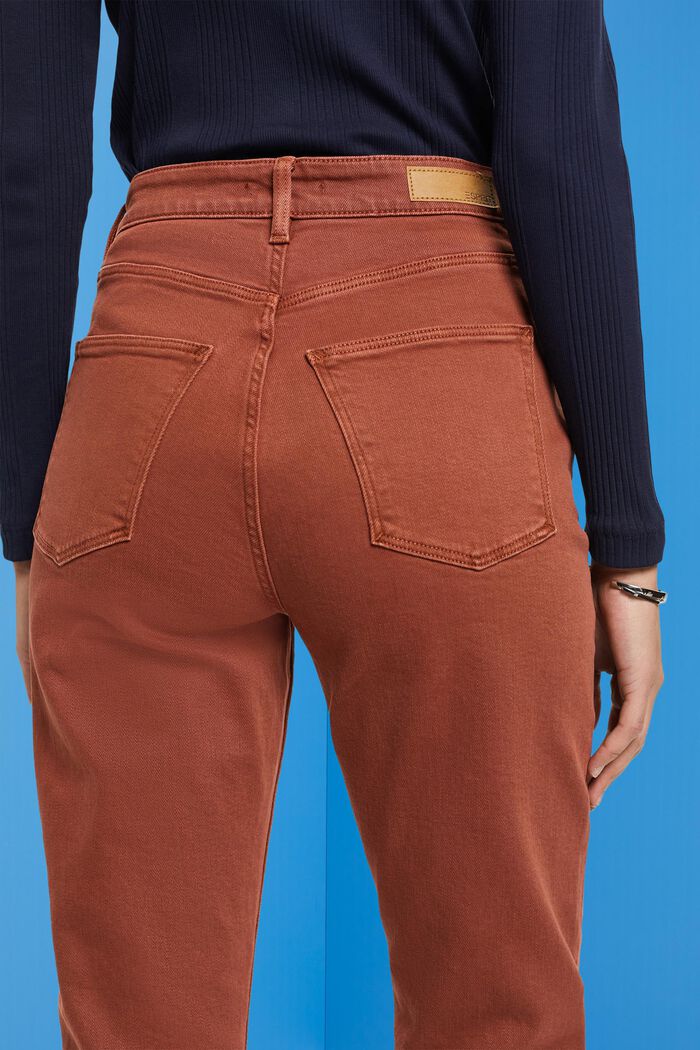 Cropped frayed hem trousers, RUST BROWN, detail image number 2
