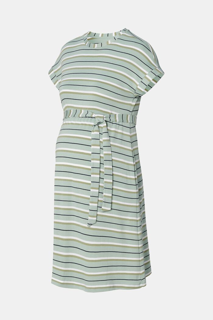 Striped jersey dress, made of organic cotton, FROSTY GREEN, detail image number 4