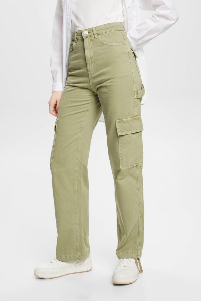 Cotton cargo trousers, LIGHT KHAKI, detail image number 0