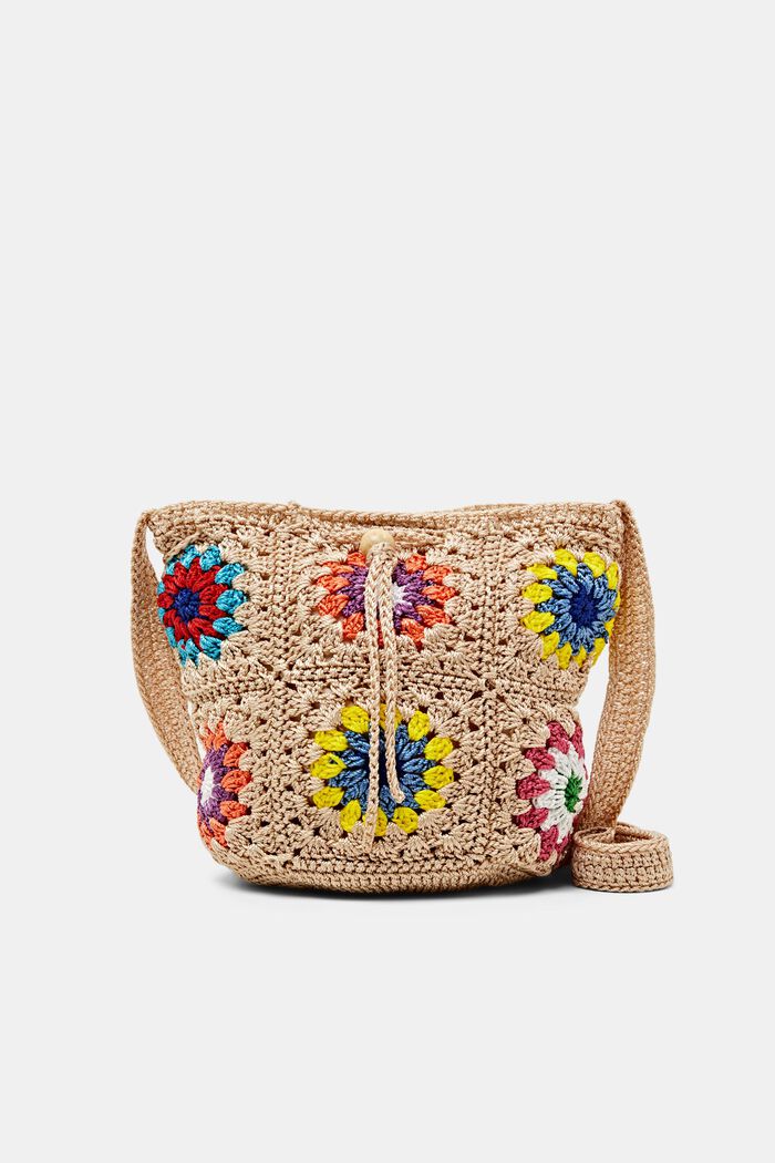 Crochet Crossbody Bag, SAND, detail image number 0