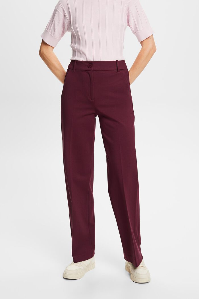SPORTY PUNTO Mix & Match straight leg trousers, AUBERGINE, detail image number 0