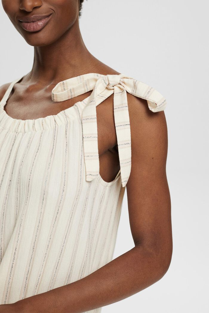 Blended cotton midi dress with woven stripes, OFF WHITE, detail image number 2