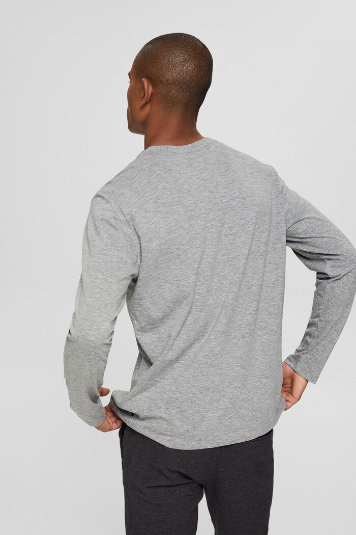 Jersey long sleeve top made of blended organic cotton, MEDIUM GREY, detail image number 3