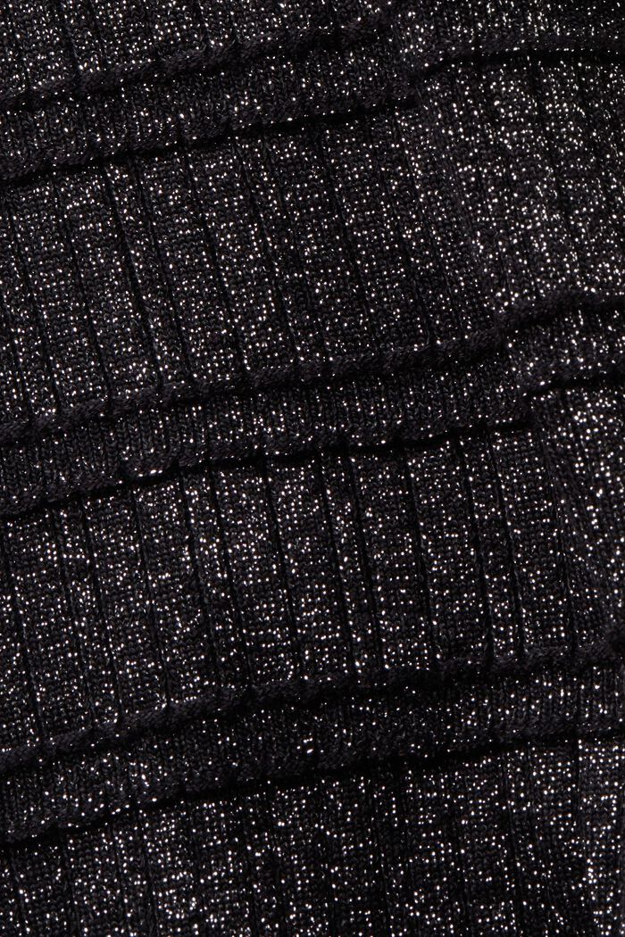 Lamé Mockneck Sleeveless Sweater, BLACK, detail image number 5