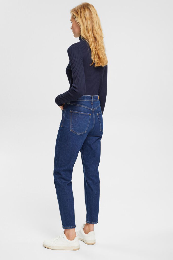 High-waisted mom jeans, BLUE DARK WASHED, detail image number 3