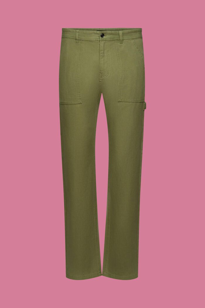 Cotton cargo-style trousers, OLIVE, detail image number 6