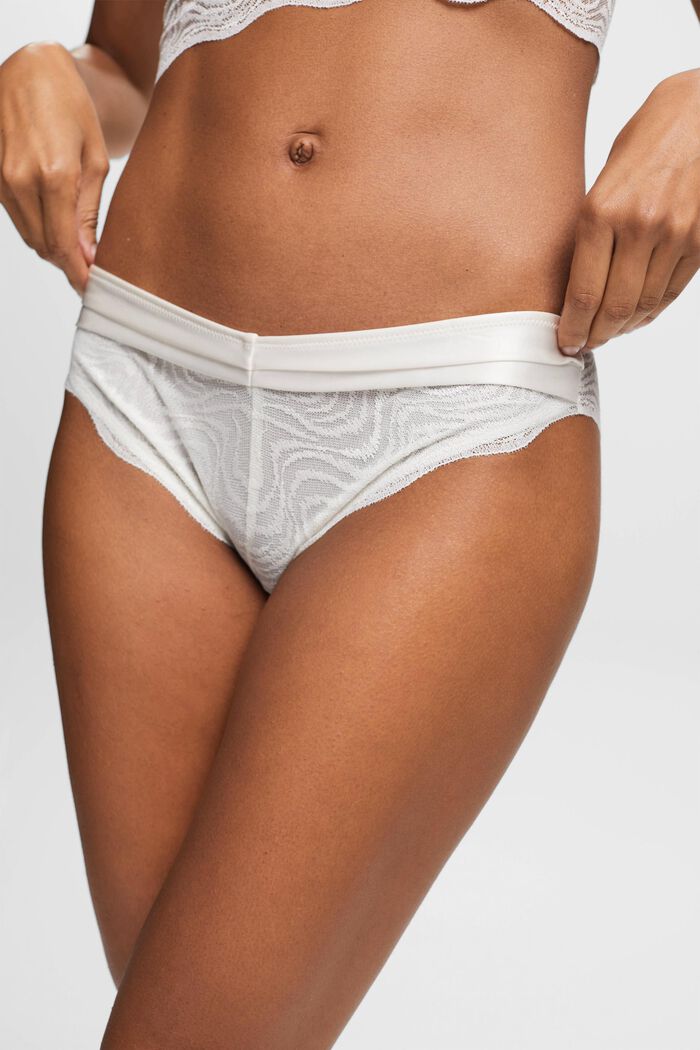 Mini briefs with lace, OFF WHITE, detail image number 0