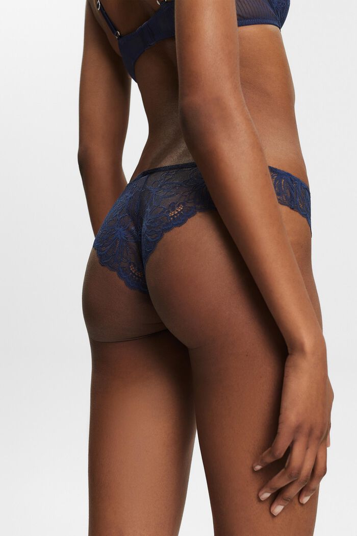 Lace Cheeky Briefs, NAVY, detail image number 1