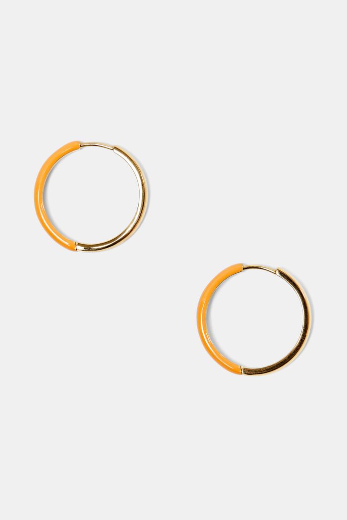Two-Tone Mini Hoop Earring, ORANGE, detail image number 0