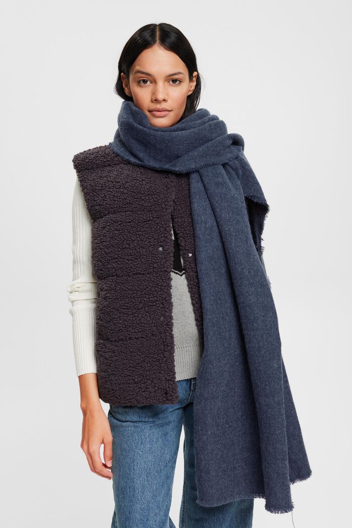 Oversized scarf, NAVY, detail image number 2