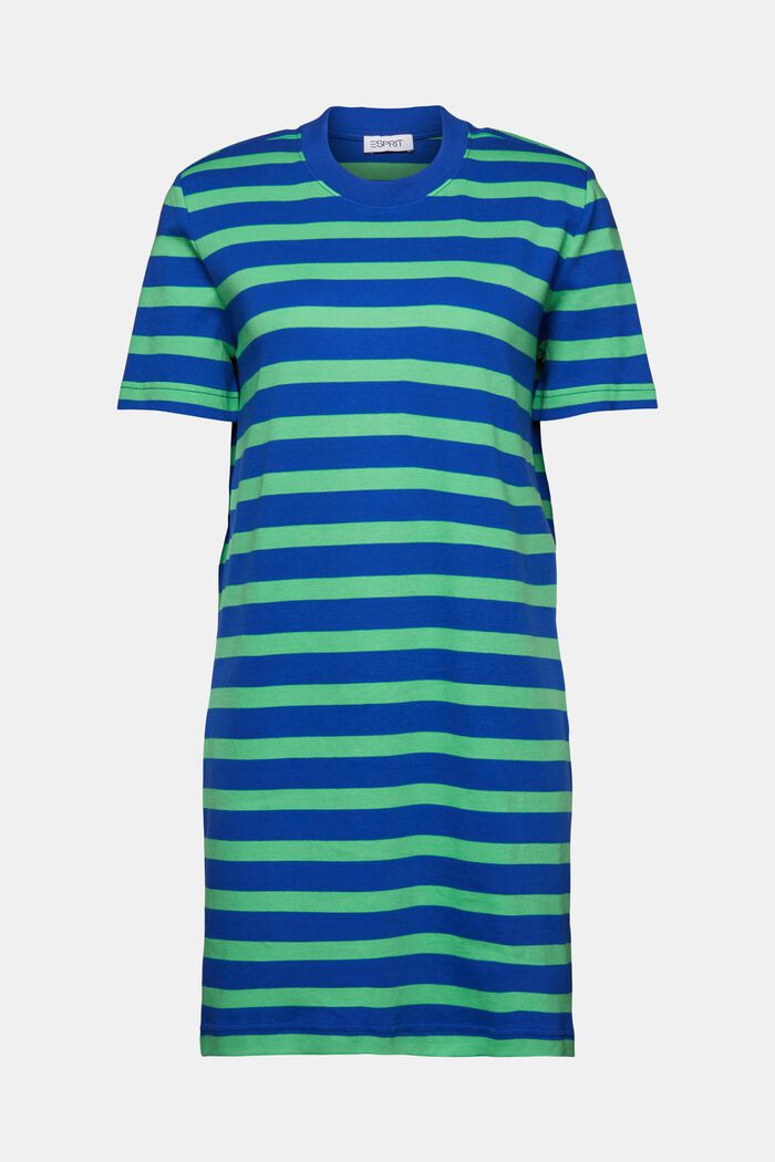 Striped Padded T-Shirt Dress, BRIGHT BLUE, detail image number 5