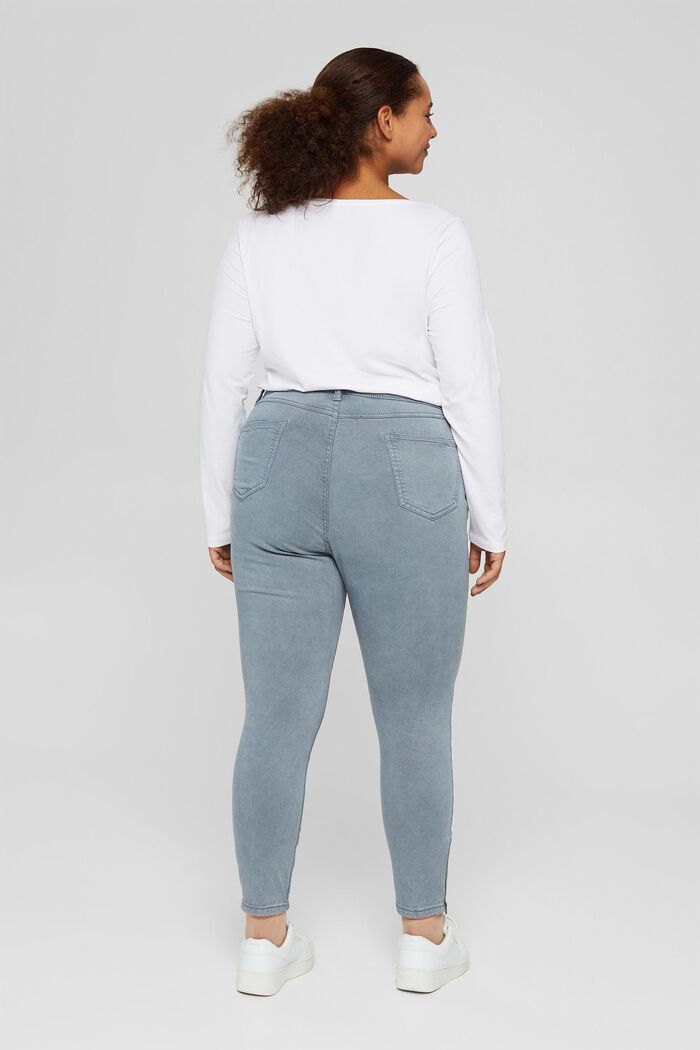 CURVY stretch jeans with zip detail, GREY BLUE, detail image number 3